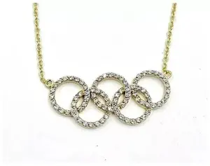 Cadena colgante de plata 925 con collar de moissanita de corte redondo de 2ct - Product Image 1