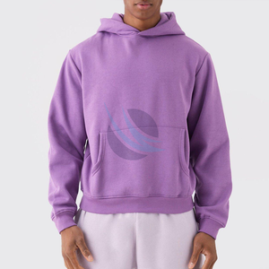 Pull Boxy Fit sérigraphié à capuche avec broderie de logo, sweats à capuche unis personnalisés pour hommes, vente en gros au meilleur prix - Product Image 6