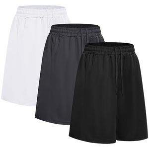 Shorts de sport pour homme, couleur unie, séchage rapide, taille élastique, cordon de serrage, décontractés, pour la gym et l'entraînement, blanc, noir, gris - Product Image 1