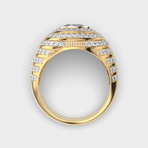 Anillo de diamante chapado en oro para hombre Noble Heir, joyería fina de estilo religioso para boda, compromiso, aniversario con moissanita - Product Image 2