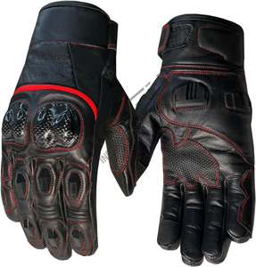 Protección de guantes de moto de alta resistencia con logotipo personalizado Guantes de dedo completo de motocicleta de carreras de cuero genuino - Product Image 4