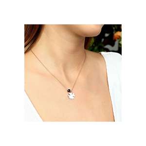 Collar de Trébol de Cristal de Plata de Ley 925 para Mujer ALK1663 Origen Turquía - Product Image 1