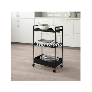 Attractive Design Serving Cart <b>Trolley</b> In Metal And Glass Serving Food Snacks <b>Trolley</b> For Home And Restaurant Use - Product Image 4