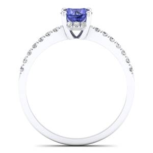 Bagues en Tanzanite Naturelle de Qualité Supérieure REYES en Argent Sterling 925, Bague Solitaire en Moissanite Certifiée GRA pour Femmes - Product Image 4