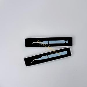 Pinzas Profesionales de Acero Inoxidable para Extensiones de Pestañas Getup Brosons Impex, Punta de Fibra, Color Azul Bebé con Recubrimiento en Polvo - Product Image 4