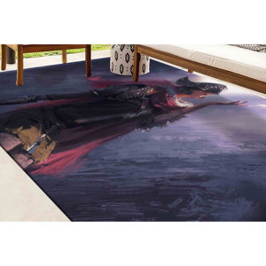Tapis d'appoint moderne abstrait antidérapant, tapis imprimé avec des personnages de films, tapis à poils doux - Product Image 4