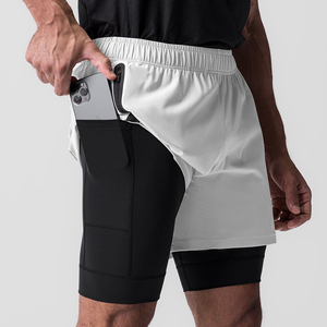 Shorts de sport pour hommes respirants à séchage rapide en toile tricotée unie à taille mi-haute pour l'entraînement et la gym, service OEM - Product Image 6