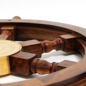 Decoración de pared náutica marítima Vintage de 36 pulgadas, rueda de barco de madera hecha a mano, técnica pintada para oficina en casa o restaurante - Product Image 5