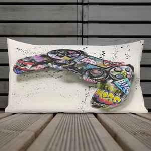 Almohada con Estampado Inspirado en el Graffiti para Sala de Juegos y Espacio de Recreo, 12"x24" - 30x60 cm - Product Image 4