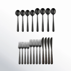 ชุดเครื่องใช้บนโต๊ะอาหารทำจากสแตนเลสกระจกสีดำสำหรับงานแต่งงานสไตล์โบราณดีไซน์ใหม่ - Product Image 6