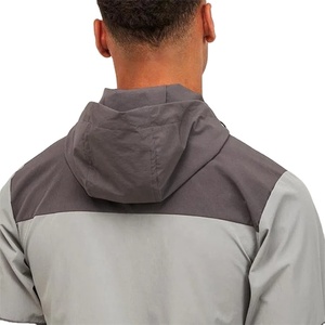 Chaqueta cortavientos con cremallera y logotipo personalizado para hombre, lona impermeable de nailon y poliéster para deportes al aire libre, servicio OEM - Product Image 6
