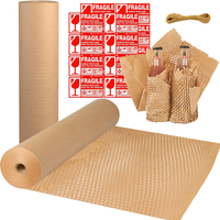 Papier d'emballage en nid d'abeille 15 ''x 164 'papier recyclable fournitures de déménagement papier d'emballage de coussin pour verre d'emballage