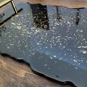 Resin serving <b>Tray</b> <b>Bathroom</b> Storage Home Indoor Resin <b>Vanity</b> <b>Tray</b> Events Dinning Solutions Handmade By HUMAYUN WORLD CRAFTS - Product Image 2