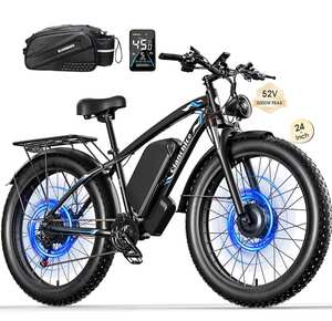 Bicicleta Eléctrica de Doble Motor de 5000W de Calidad Superior, Largo Alcance para Adultos, 40-45 MPH, 100 Millas, Bicicleta Eléctrica con Llantas Gruesas de 24 Pulgadas - Product Image 2