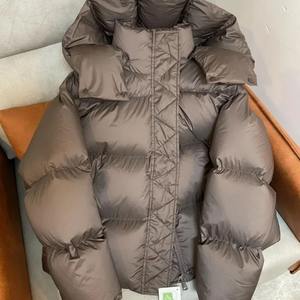 Veste bouffante à capuche pour femme Petite couleur noire chaude veste à capuche courte hiver 2024 nouveau - Product Image 2