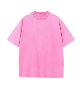 T-shirt pour homme surdimensionné, manches courtes, uni, décontracté, blanc, 300 g/m², grande taille, délavé à l'acide, vintage, impression de logo personnalisé, 100 % coton - Product Image 3