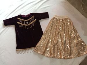 Dernière conception de bébé -- KURTA avec LEHENGA--DRESS & sa personnalisation dans n'importe quelle taille & couleur = 2023 --- - Product Image 2