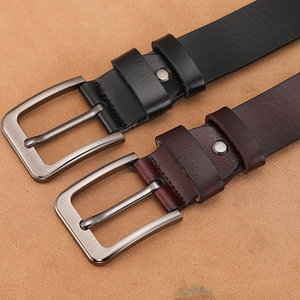 Wholesale High Quality Genuine Leather Belt for Men Casual Fashion Adjustable Alloy <b>Snake</b> Buckle Formal Style From Pakistan - Product Image 1