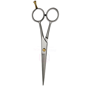 Tijeras de corte de pelo de acero inoxidable con revestimiento dorado, hoja afilada con reposapiés de acabado opaco para profesionales de la belleza - Product Image 5