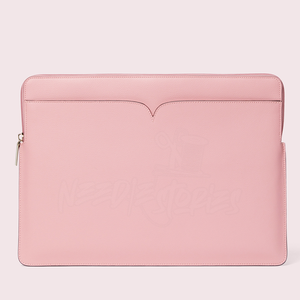 Logo personnalisé galet en cuir rose dames femmes mince fermeture éclair étui pour ordinateur portable pour Macbook fabriqué au Pakistan - Product Image 1