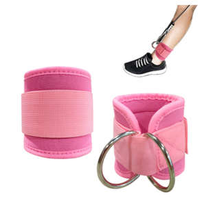 Poignets de cheville rembourrés en néoprène SPORTS pour les machines à câble de gymnastique Support d'entraînement Anneau en D Fitness Sangles de cheville réglables - Product Image 5