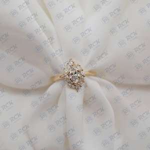 0.50 CTW Marquise Cut Cluster Moissanite Bague pour femme/Anniversaire Cadeau Bague Bande pour Amour - Product Image 2