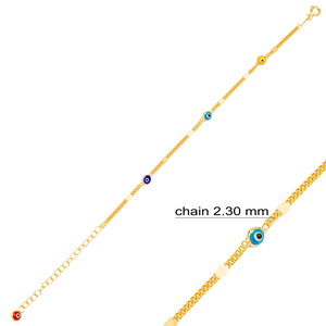 Mezcla de colores ojo turco Gourmet cadena pulsera, venta al por mayor turco de la joyería de la plata esterlina 925 - Product Image 2