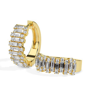 Pendientes de tuerca de diamante Natural Real de oro sólido de 14K y 18K, joyería para el día a día, regalo para mujer, ropa de fiesta mínima, corte Baguette certificado fino - Product Image 5