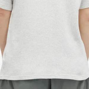 เสื้อยืดวาฟเฟิลคุณภาพสูงสำหรับผู้ชายมีสไตล์ระบายอากาศได้ดีเหมาะสำหรับชุดลำลองอินเทรนด์และกิจกรรมประจำวัน - Product Image 5