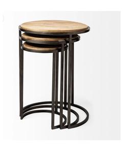 Table d'appoint en bois faite à la main au design moderne et écologique, finition naturelle, pour la décoration de la maison et du salon - Product Image 3