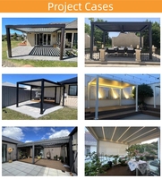 Pergola bioclimatique motorisée en aluminium 6063-T5, pergola électrique, véranda, gazebo imperméable avec toit réglable