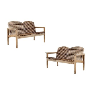 Sofás de jardín de color madera natural, muebles de exterior de dos plazas, a buenos precios muebles de jardín, producto de gran venta - Product Image 3