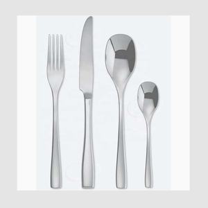 Ensemble de couverts en acier inoxydable écologique poli miroir style vintage plaqué or poignée à pointillés conception de voyage portable pour le dos - Product Image 1