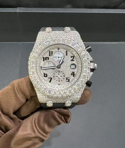 Montre diamant à mouvement automatique de luxe avec montre-bracelet en acier inoxydable VVS Moissanite glacé Bijoux Hip Hop pour femmes - Product Image 1
