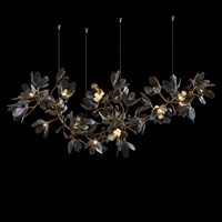 Lustre de fleur moderne OEM personnalisé fleur en céramique finition or branches lustre éclairages pour la maison