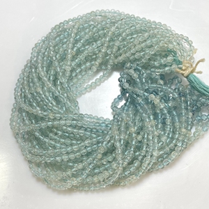 Cuentas de forma redonda suave de Aguamarina de 3,5 MM, cuentas lisas de piedras preciosas naturales, suministros de cuentas al por mayor - Product Image 3