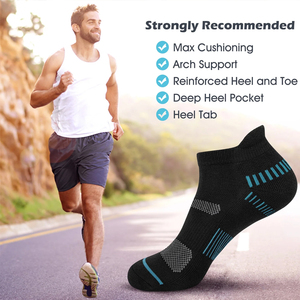 Calcetines atléticos hechos a medida para correr y entrenar Tela transpirable ligera con logotipo OEM para uso a granel - Product Image 5