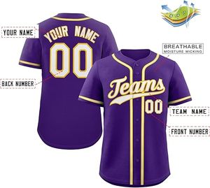 Ropa deportiva personalizada, uniformes de béisbol personalizados, camiseta con logotipo personalizado, camiseta de béisbol dorada negra en blanco - Product Image 2