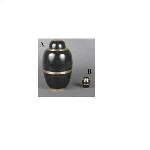 Urne de crémation personnalisée en aluminium à gravure florale Urne commémorative en forme de cendres plaquée nickel à bas prix - Product Image 4