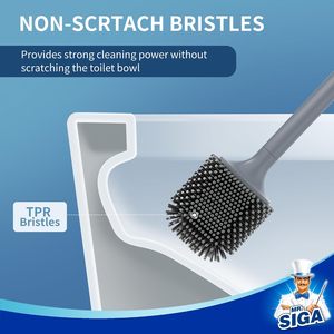 MR.SIGA Brosse et support de toilette à fixer au mur, gris, 1 paquet - Product Image 5