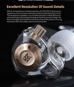 Écouteurs Intra-Auriculaires Sport Stéréo HiFi Basses Filaire <span class=keywords><strong>3</strong></span>.5mm KZ EDX <span class=keywords><strong>PRO</strong></span> <span class=keywords><strong>X</strong></span> Original Sans Microphone - Product Image 5