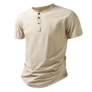 Summer Men's POLO <b>Shirt</b> Zipper <b>Henley</b> Collar Short-Sleeved T-<b>Shirt</b> <b>Shirt</b> Casual Sports solid Color Stand Collar Trend T-<b>Shirt</b> - Product Image 1