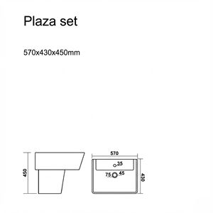 Lavabo de Pared de Cerámica Moderno con Pedestal para Baños de Villas, Hoteles y Hospitales - Product Image 2