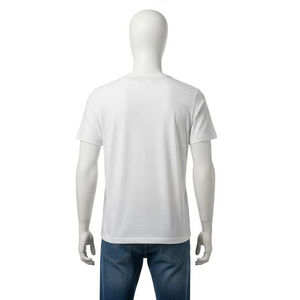 Transpirable 100 por ciento algodón manga corta Camisetas cuello redondo suave ligero liso camiseta para impresión personalizada y ropa casual - Product Image 3