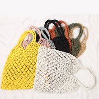 Bolso Bandolera de Playa para Mujer, Estilo Bohemio Indio, de Yute, Color Blanco, Alta Calidad, Marca PFIVE, Diseño 2024, con Cadena, Borlas y Botón