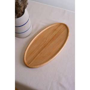 Bandeja de madera Ovalada para decoración del hogar japonesa sencilla y personalizada de alta calidad al por mayor, bandeja de madera para servir desde la India - Product Image 3