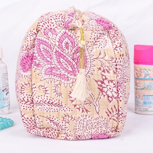 Juego de 3 algodón acolchado ecológico para bolsa de almacenamiento de maquillaje con diseño de impresión de bloque de caja-Envío Gratis - Product Image 3