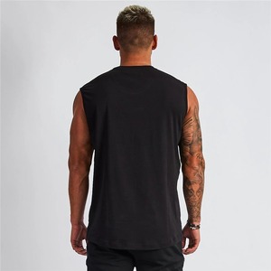 Verano algodón transpirable cuello en V camisetas sin mangas gimnasio entrenamiento correr deporte Camisa sin mangas hombres Fitness culturismo ropa muscular - Product Image 6