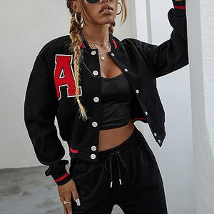 Vente en gros de veste universitaire personnalisée pour femmes blouson bombardier surdimensionné mode de qualité supérieure streetwear style universitaire vêtements tendance - Product Image 5