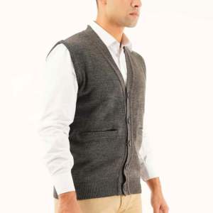 <b>Women's</b> Basic V-Neck <b>Sleeveless</b> <b>Cardigan</b> Sweater Polyester/Cotton Winter Casual Style Two Front Pockets Front Knitted Embroidery - Product Image 2